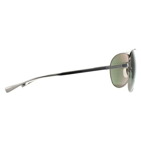 Chopard Sunglasses SCHD57M 568P Titanium Gunmetal Grey Green Polarized