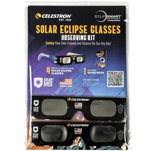 Celestron EclipSmart Solar Eclipse Observing Kit 4x Glasses and Guidebook