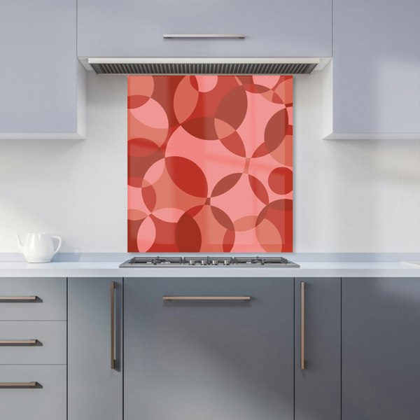 Warren Reed - Designer Red Circle Pattern Kitchen Splashback