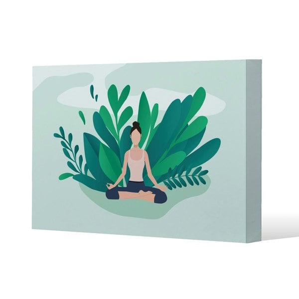 Benjamin Tate Design Woman Meditating Slim Style Canvas Print  75x100cm , 15mm Slim Real wood.