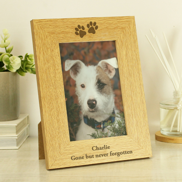 Personalised Memento Company Personalised 6x4 Pets Wooden Photo Frame