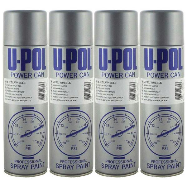 U-POL 4X Upol Power Can Steel Wheels Spray Paint 500ml