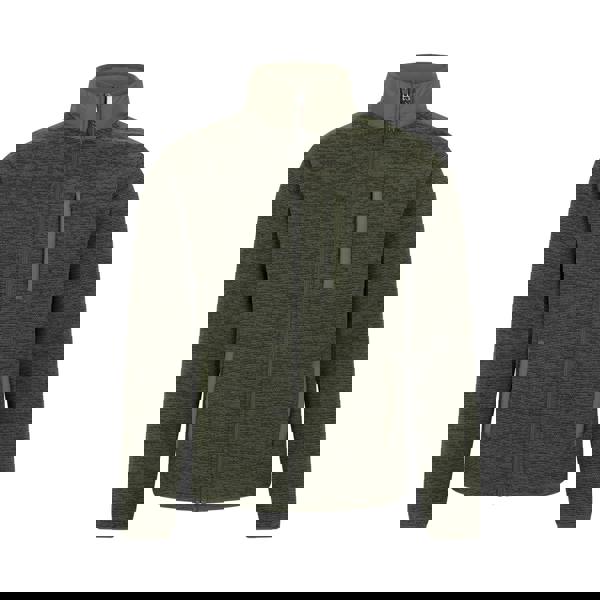 Mountain Warehouse Mens Hayfield Faux Fur Lined Full Zip Fleece Top - Khaki Green