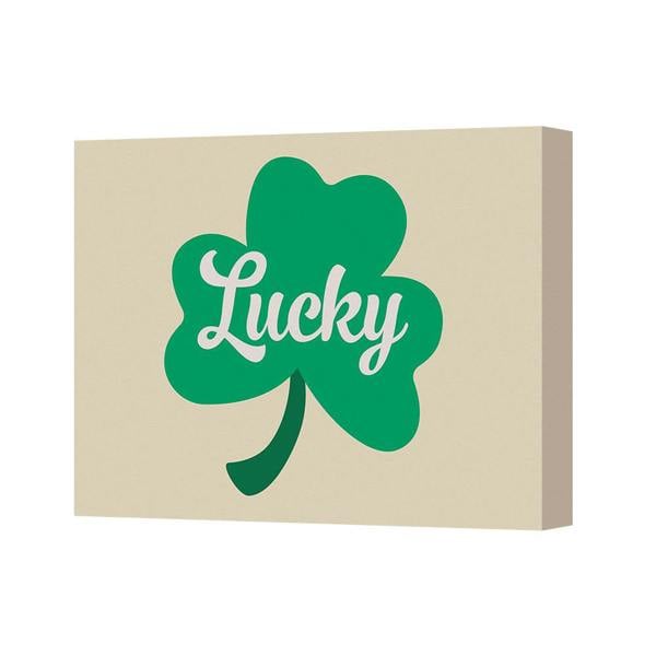 Benjamin Tate Design Lucky Shamrock Canvas Wall Art Green Clover Print Decor