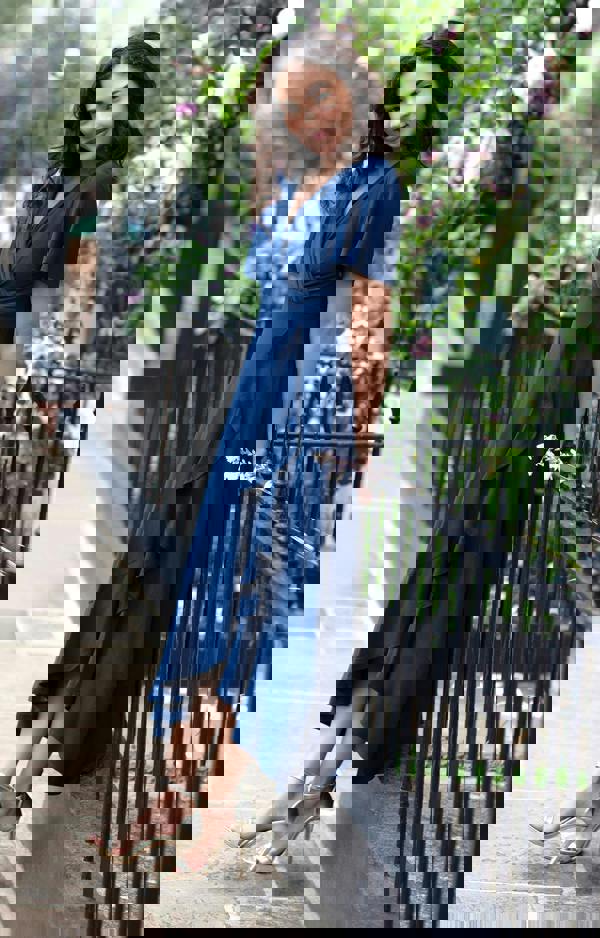 Alie Street London Waterfall Dress Petite - Navy