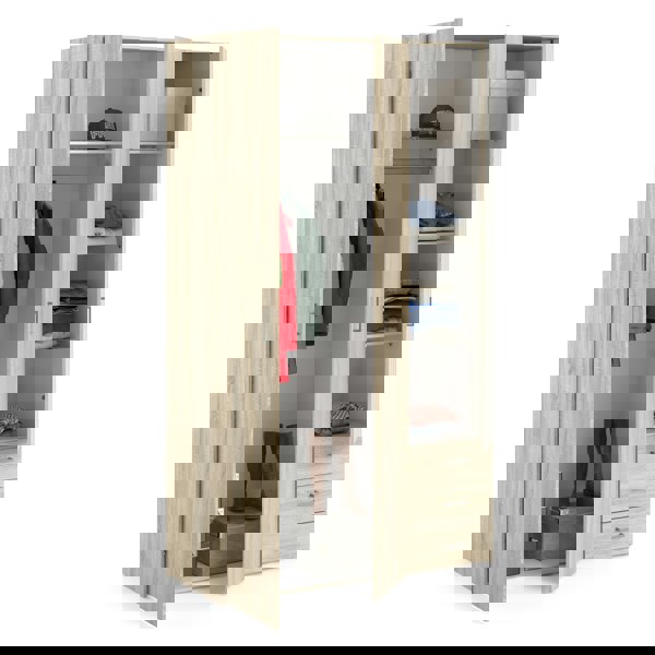 Furniture To Go Space Wardrobe - 3 Doors 3 Drawers in Oak 2000