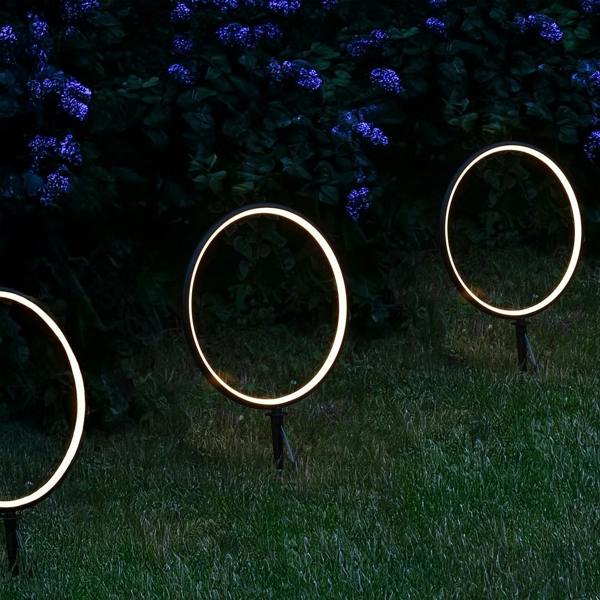 Milagro Rings Solar Lamp 2X1.5W 2X25Lm 3000K Black