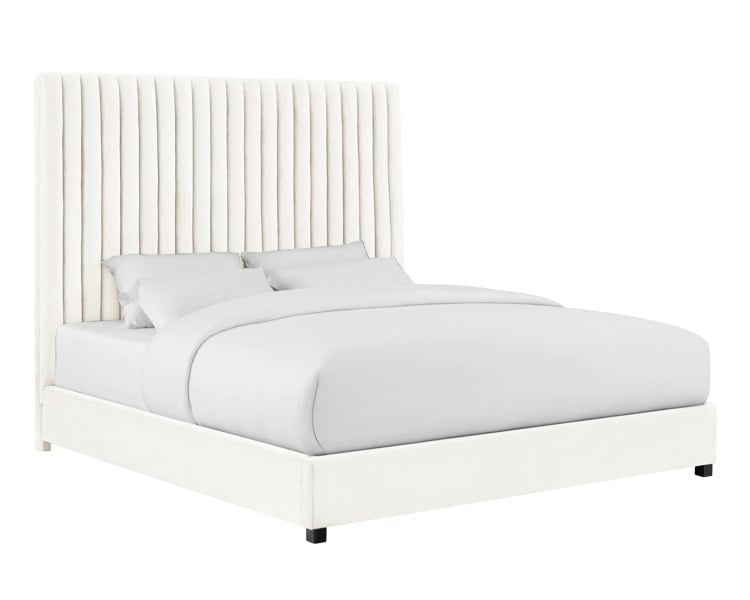 Furniture Edit Arabelle White Velvet Bed in King Size