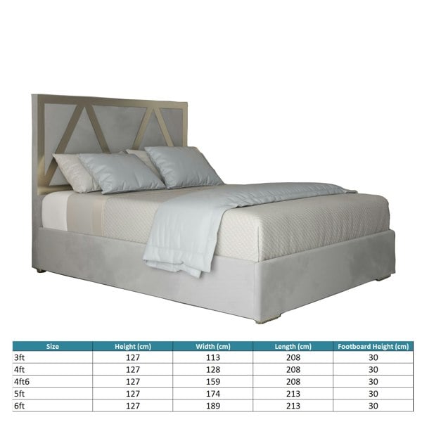 Casa Magna Alison Upholstered Soft Velvet Metal Bed Frame - Grey