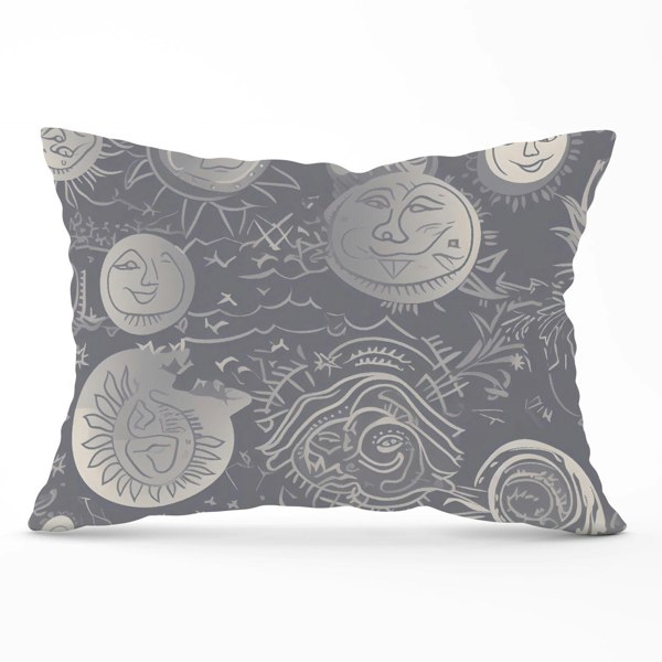 Warren Reed Sun and Moon in Grey Cushions