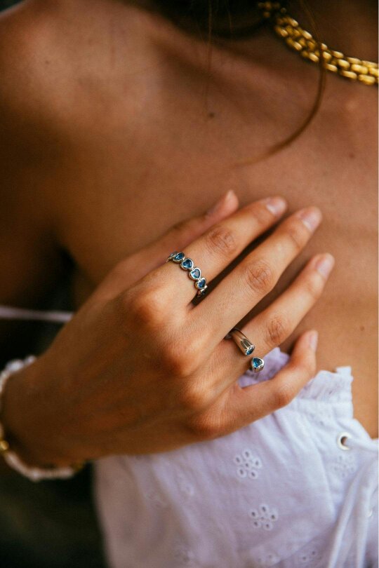 SVNX The 'Atlas' Ring in Silver and Blue