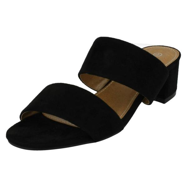 Anne Michelle Ladies Anne Michelle Mid Heel Mule Strap Sandals