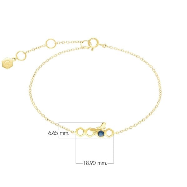 Honeycomb Inspired Sapphire Link Bracelet in 9ct Yellow GoldDimensions  135L0387039