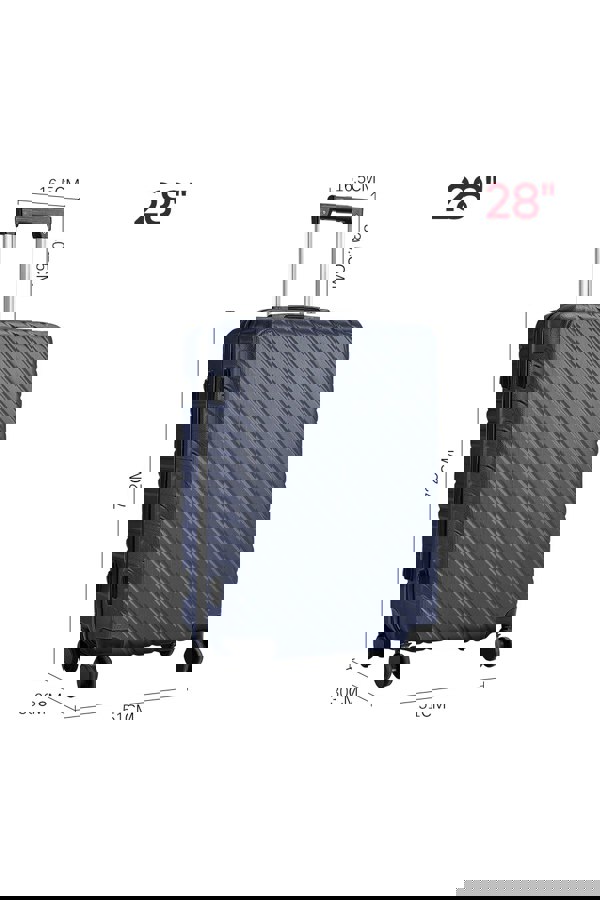 Living and Home Set of 3 Lightweight Hardside Travel Suitcase with Spinner Wheels, Blue