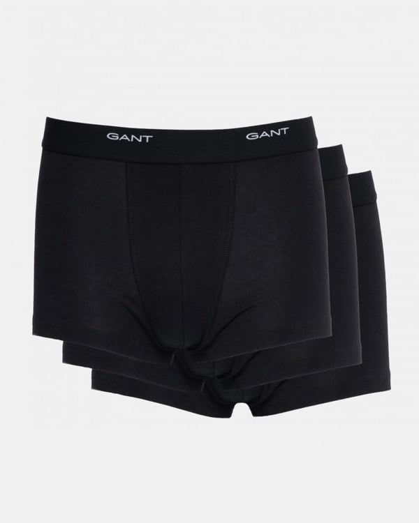 GANT 3-Pack Mens Core Trunks with Logo Waistband - 5 Black