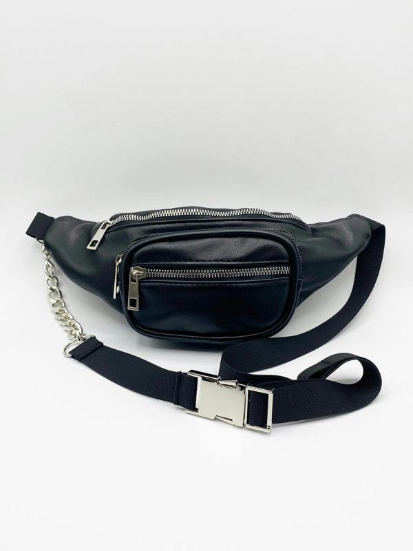 Maxim PU Leather Cross Body Bag In Black - svnx