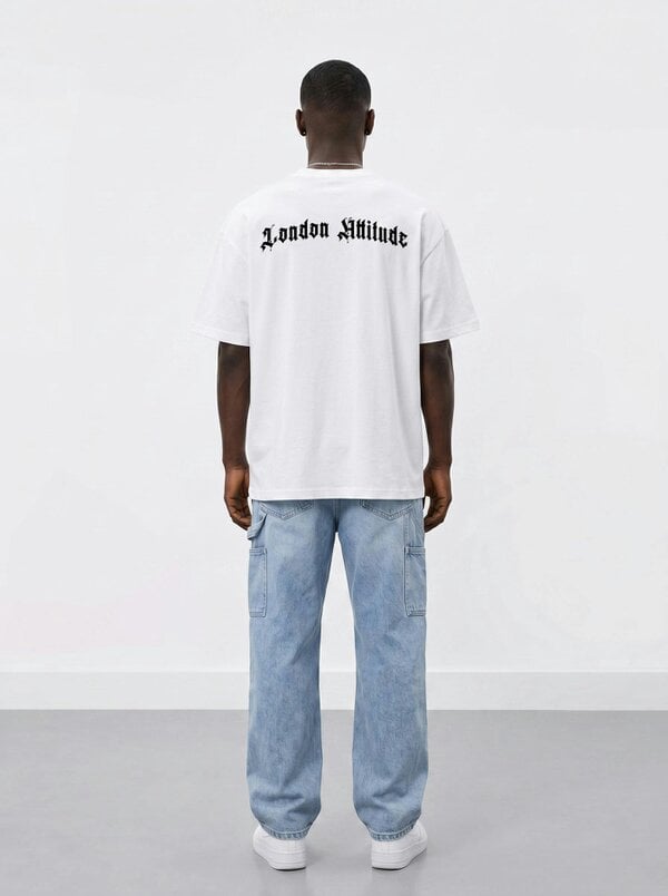 London Attitude Original Creators Doberman Oversized Heavyweight White T-Shirt