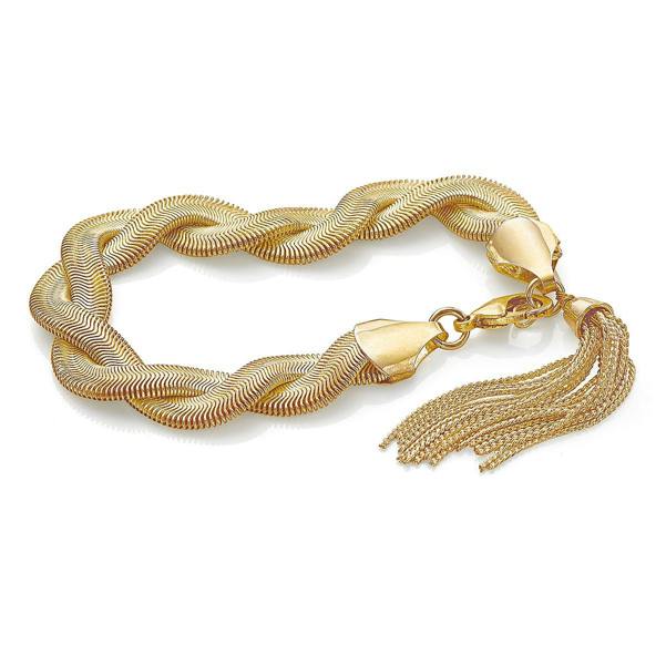 Pia Sleek Expectations Gold-Tone Snake Chain Bracelet
