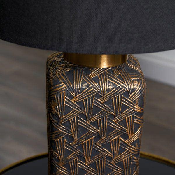 Pagazzi Lighting Denisa Black & Gold Ceramic Table Lamp