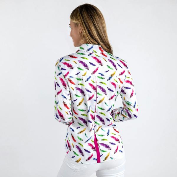 MULTICOLOUR FEATHERS WOMENS  PRINT SHIRT - Premium Men's Patterned Shirt by Claudio Lugli | Bold Design, Tailored Fit, Best Printed Shirts