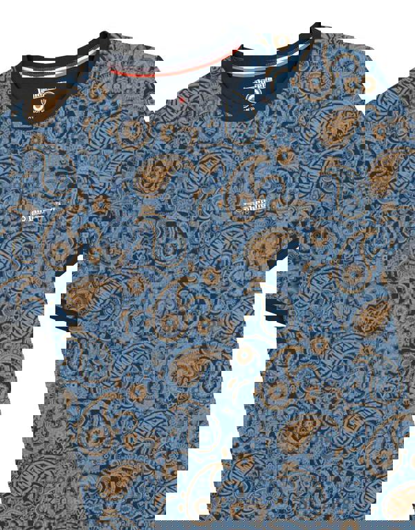 Lambretta Mens All Over Paisley Branded Retro Casual T-Shirt