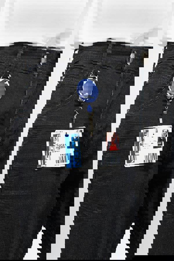 Durable STYLE Secure Retractable Carabiner Badge Reel for IDs & Keys | Blue