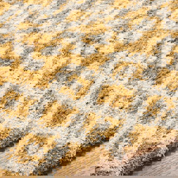 Livabliss Urban Shag-Geometric Camel Ivory Soft Plush Pile Rug