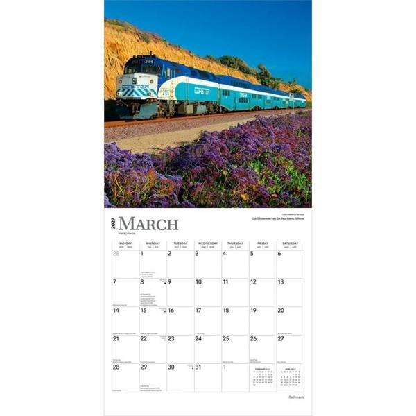 Railroads Calendar 2027, Wall Calendars, Month To View, Transport, Gift