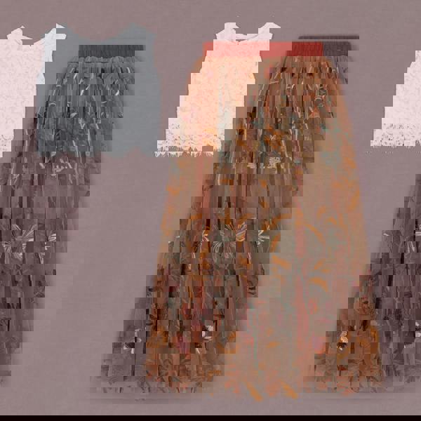 UK Flower Girl Boutique Felicity Couture - Embroidered Burnt Orange