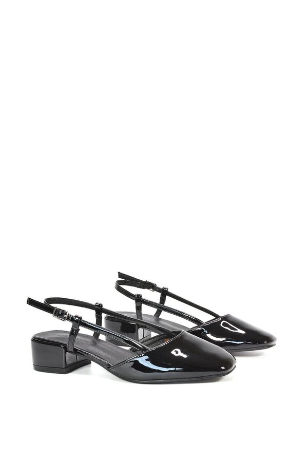 XY LONDON Slingback Court Shoes With Low Block Heel