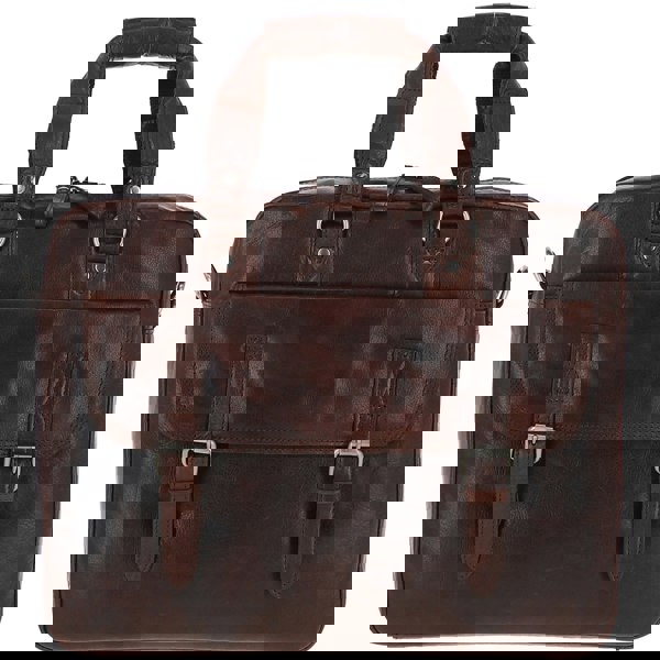 Ashwood Genuine Premium Leather Vintage Work Briefcase Bag with Padded Compartment for 15 inch Laptop & Multiple Organiser Compartments, F-83