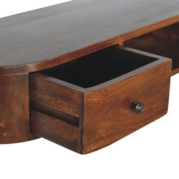 Wyld Haus Waimea Curved 2 Drawer Wall Mounted Console Mango Wood