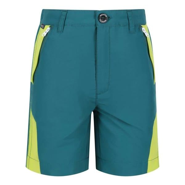 Regatta Childrens/Kids Sorcer Colour Block Shorts - Pacific Green/Bright Kiwi - 