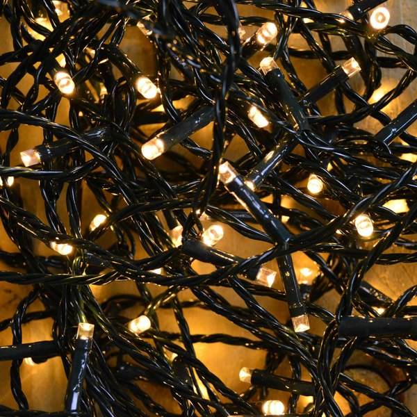 Samuel Alexander 200 LED 16m Indoor Outdoor Christmas Multi Function Mains Operated String Lights with Timer in Warm White