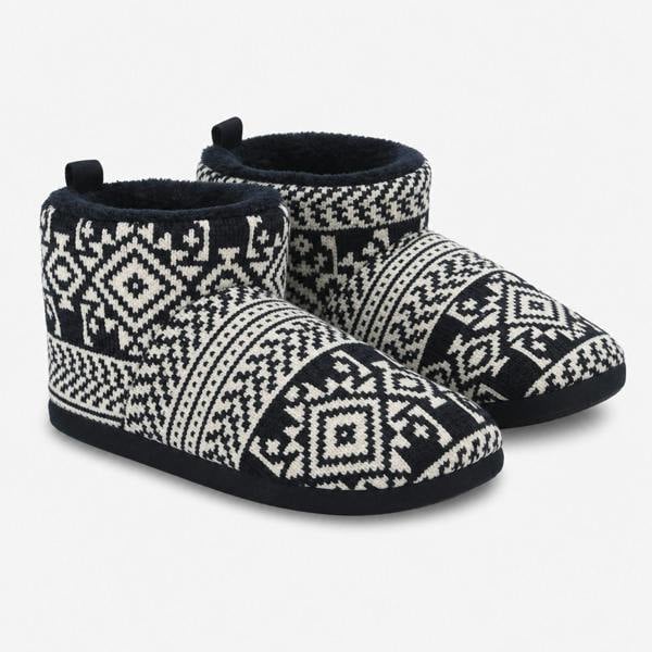 Totes FAIRISLE BOOT SLIPPER Fairisle Slipper Boots Slipper Boots   in  Navy