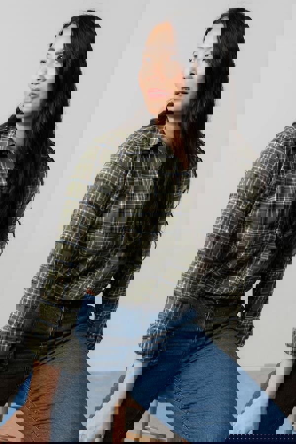 Lily & Me Beech Organic Brushed Cotton Checked Shirt Multicoloured