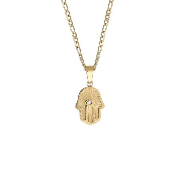 Say It With Hamsa Hand Necklace - Yellow Gold