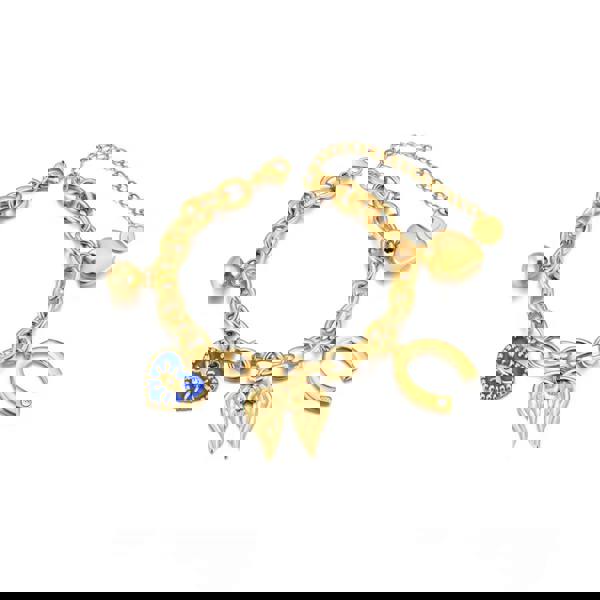 Luxe Tones Amalfi Luxe 18k Gold Plated Multi Charm Bracelet