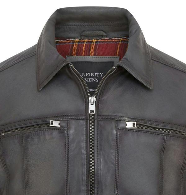 Infinity Leather Mens Classic Leather Biker Jacket - Bettles