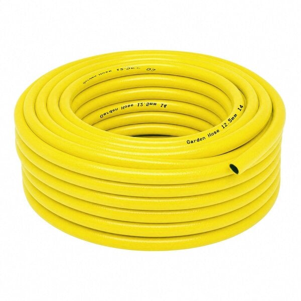 Traderight Hose Pipe 50M 12.5Mm Reinforced PVC for Outdoor Garden Wash Yellow
