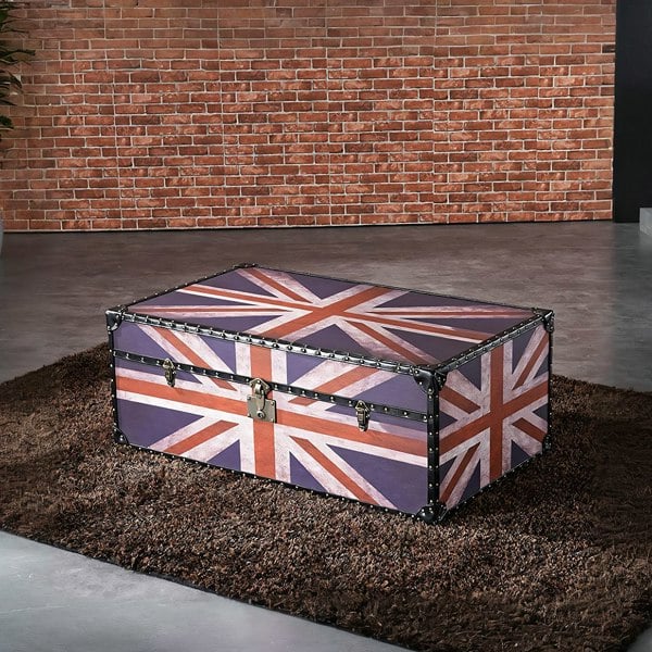 Aviator Union Jack Suitcase Coffee Table, Industrial Storage-Weilai Concept-Weilai Concept