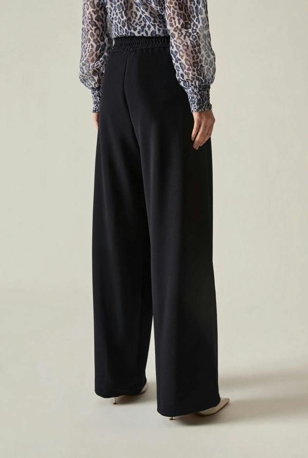 James Lakeland Navy Wide Leg Suit Trousers