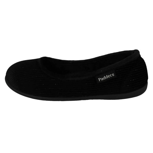Padders Ladies Padders Casual Slip On Textile Slippers - Ballerina