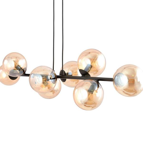 Emibig ROSSI Pendant lamp  8 x E14 Black with Amber Shade