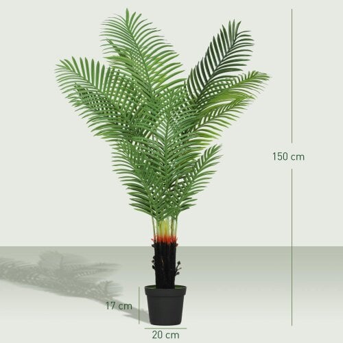 Wyld Haus Nomovi Artificial Areca Palm With Full Canopy Leaf Design In Pot 150cm Green