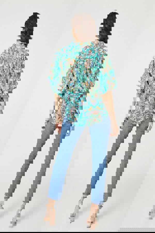 Green | Printed Puff 1/2 Sleeve Shirt