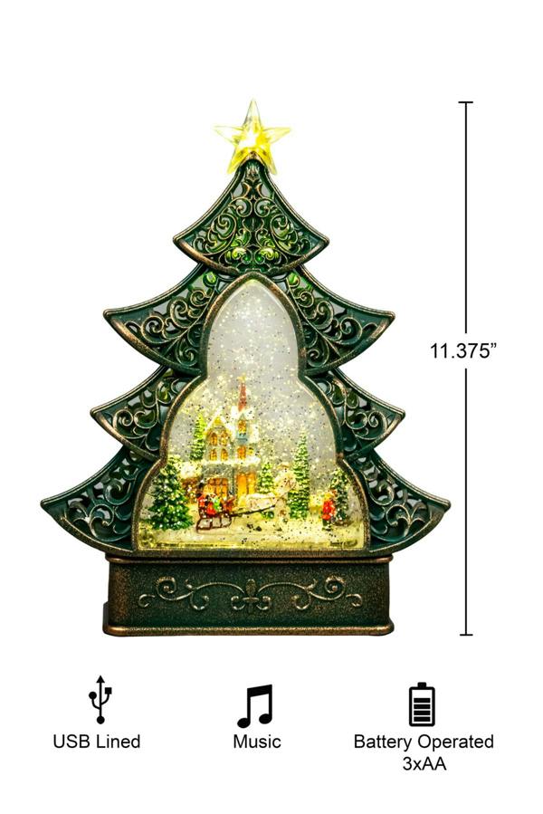 25cm Christmas Festive Nativity LED Lantern with Glitter Scene, Warm White Light and USB Power image 8