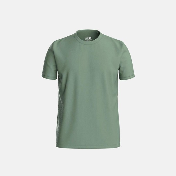 CabinZero Ultralight Travel T-shirt, Tencel-Merino Blend, Odour-Resistant & Quick-Dry - Absolute Black - Mystic Green