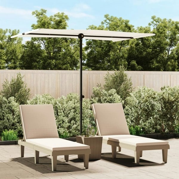 Berkfield Outdoor Parasol with Aluminium Pole 2x1.5 m Sand White
