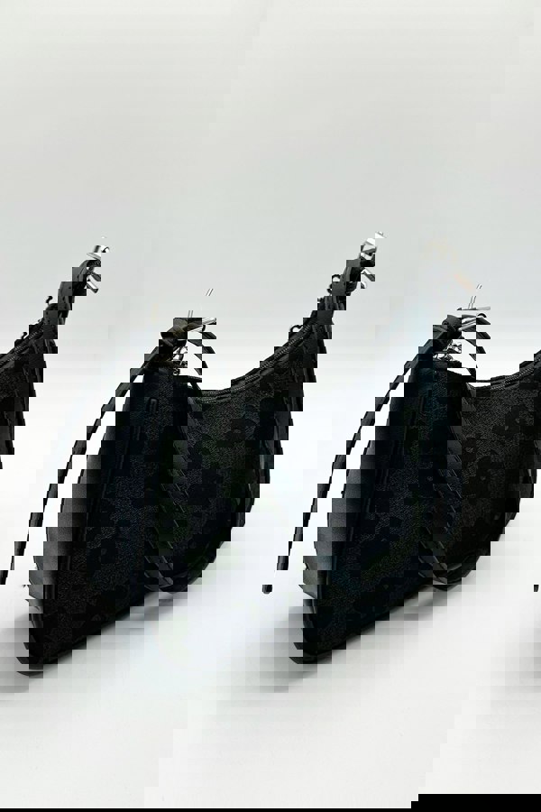 SVNX Floral Textured Baguette Bag With Chain